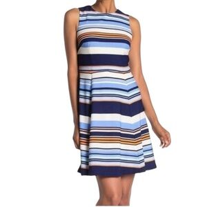 NEW Nordstrom Vince Camuto Multicolor Stripe Harmony Shift Dress Womens Size 2